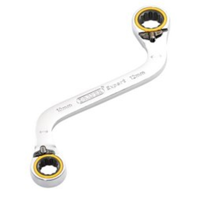 Draper Expert Hi-Torq Double Ring Ratchet S-Shape Spanner, 10 X 12Mm | 8243Rmm