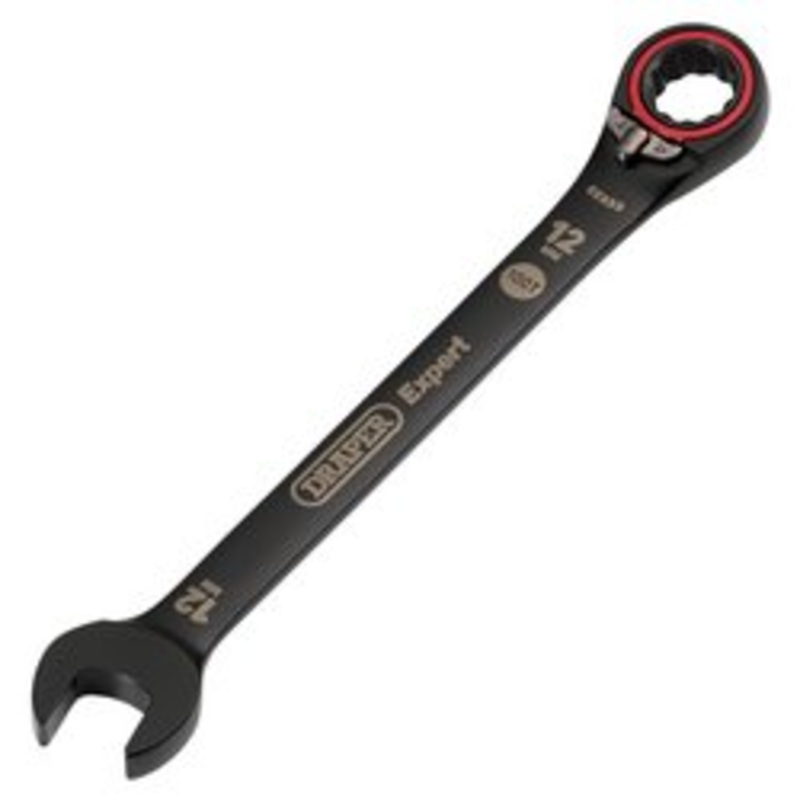Draper Expert Hi-Torq  Metric Reversible Ratchet Combination Spanner, 12Mm, Black | 8241Rmm/Bk
