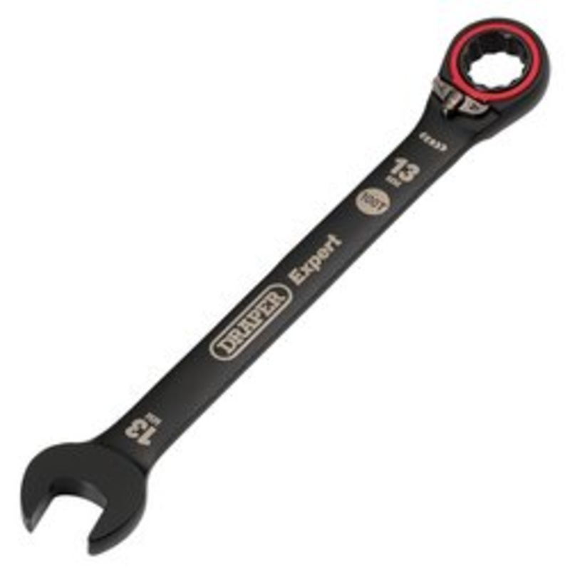 Draper Expert Hi-Torq  Metric Reversible Ratchet Combination Spanner, 13Mm, Black | 8241Rmm/Bk