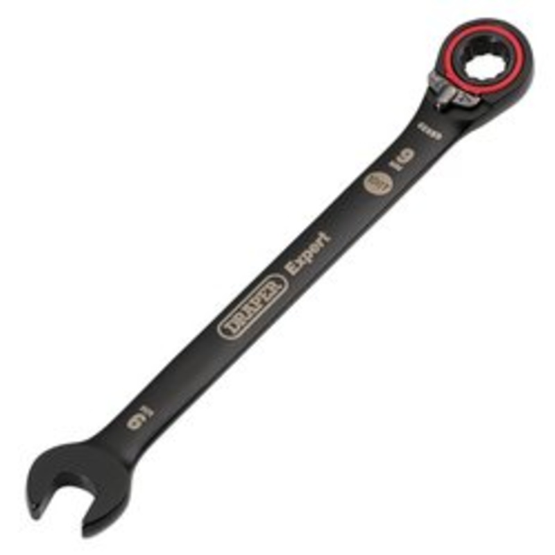 Draper Expert Hi-Torq  Metric Reversible Ratchet Combination Spanner, 9Mm, Black | 8241Rmm/Bk