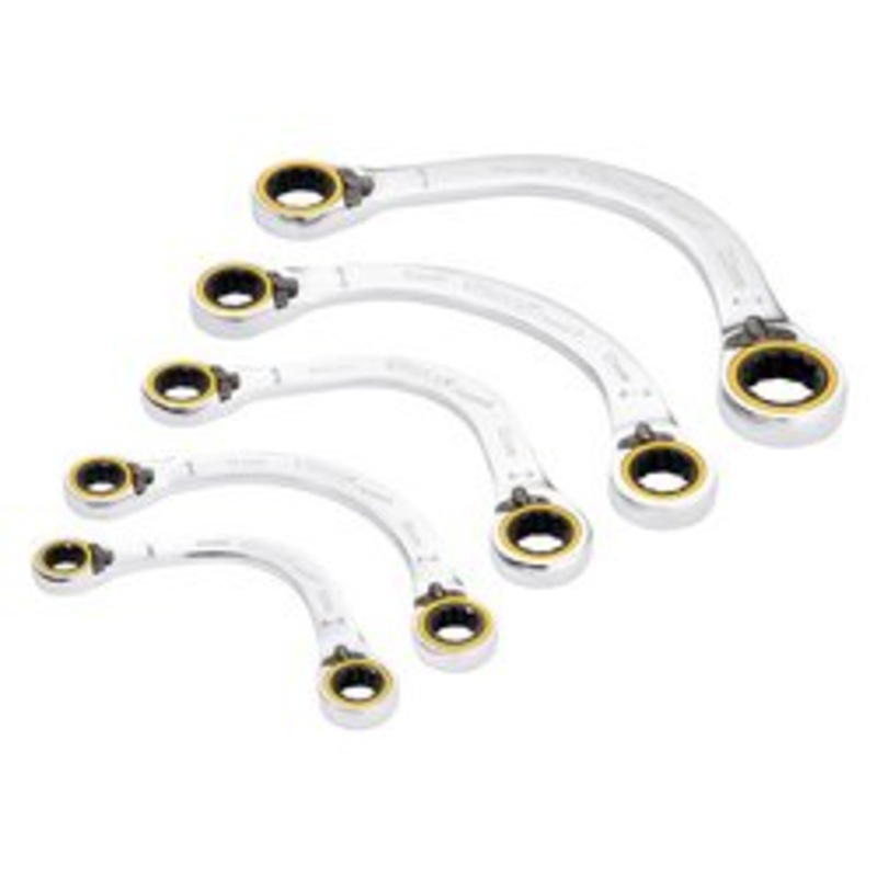 Draper Expert Hi-Torq Double Ring Ratchet Half Moon Spanner Set (5 Piece) | 8242Rmm/5