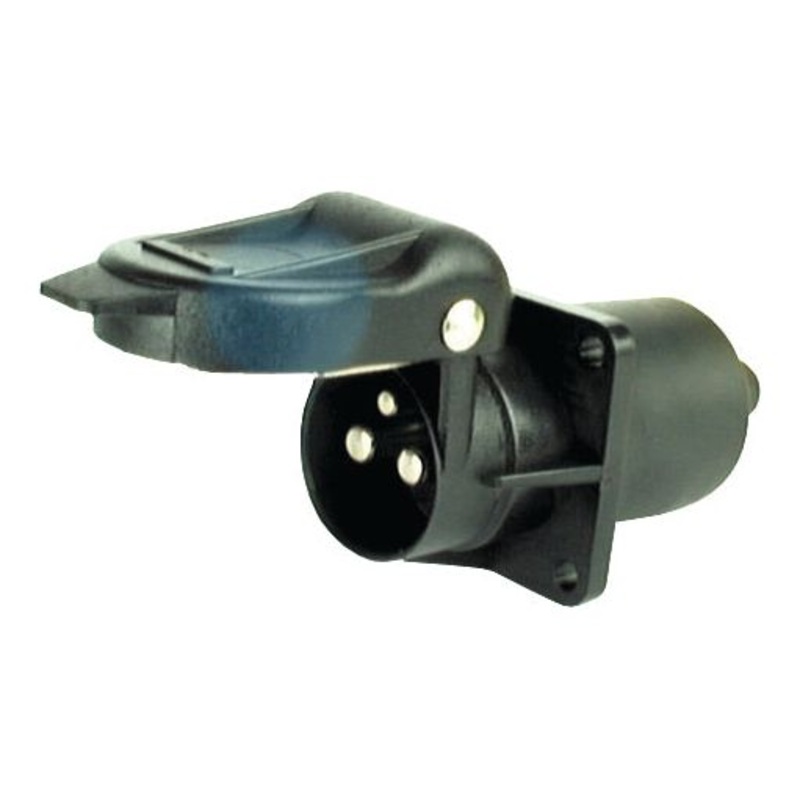 3 Pin Auxiliary Socket, Fixing: 4 Bolts, Male pin (Plastic) | Sparex Part No.S.56374