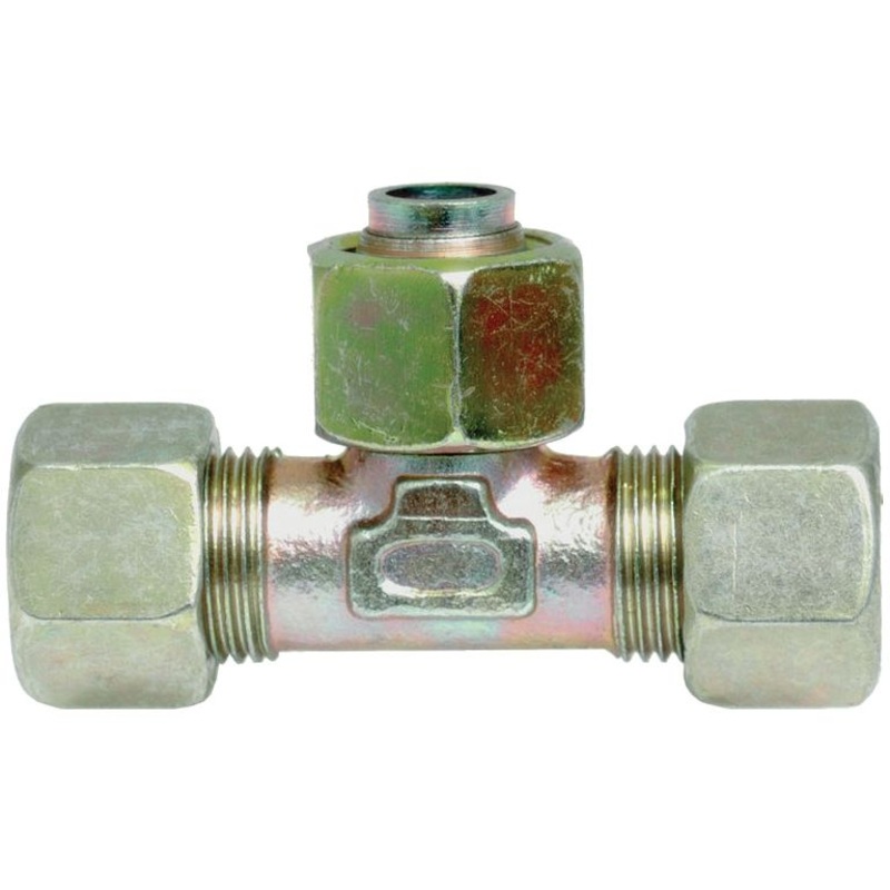 Hydraulic Metal Pipe Tee Stud Coupling E.T.V. 12L standpipe branch | Sparex Part No.S.34163