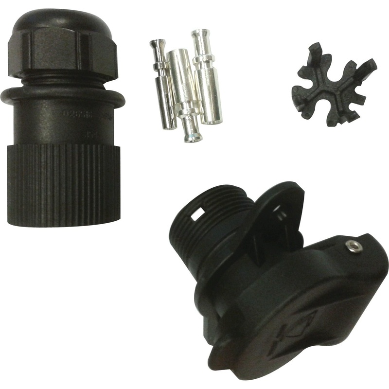 3 Pin Auxiliary Socket, Fixing: 2 Bolts, Female pin (Plastic) | Sparex Part No.S.115198