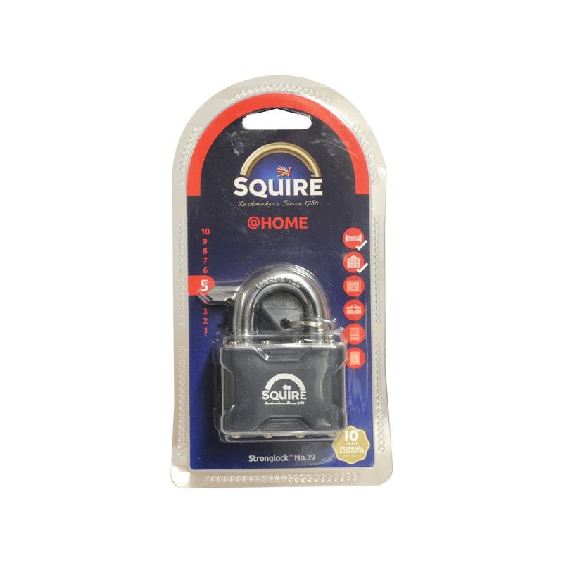 Squire Stronglock Pin Tumbler Padlock – Key Alike – Steel, Body width: 54mm (Security rating: 5) – Sparex Part No. S.164758
