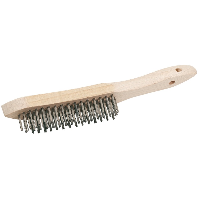 Draper Stainless Steel 4 Row Wire Scratch Brush, 310mm – WB-SS/L