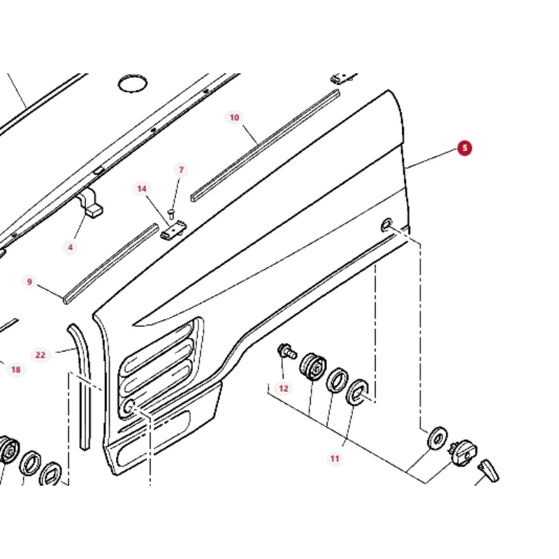 Left Hand Panel for Massey Ferguson 6400 & 7400 Series  4271895P93