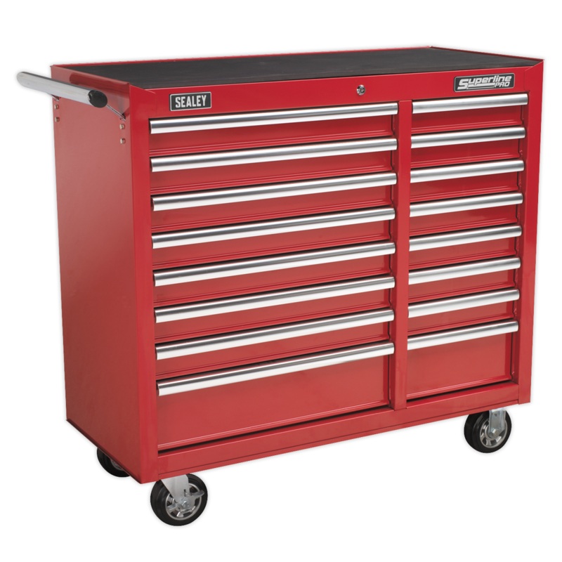 Rollcab 16 Drawer with Ball-Bearing Slides Heavy-Duty – Red – AP41169