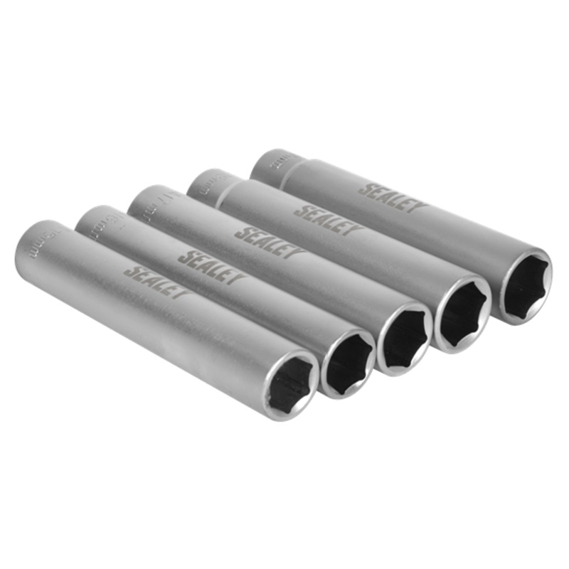 Sealey | Extra-Deep Socket Set 3/8Sq Drive 5pc – SX1519