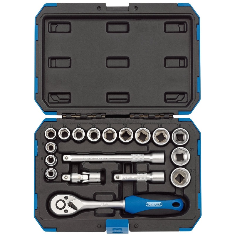 Draper Metric Socket Set, 3/8 Sq. Dr. (18 Piece) – DD18M