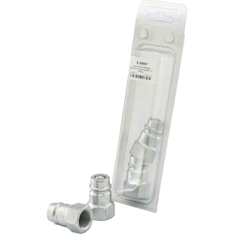 Sparex Quick Release Hydraulic Coupling Male 1/2” Body x 1/2” BSP Female Thread (Agripak 2 pcs.) | Sparex Part No.S.28007