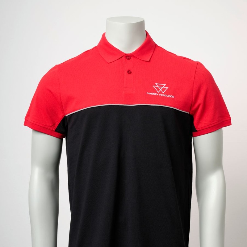 Mens Red & Black Polo Shirt MF Slim Fit Eco Blend – X993422502