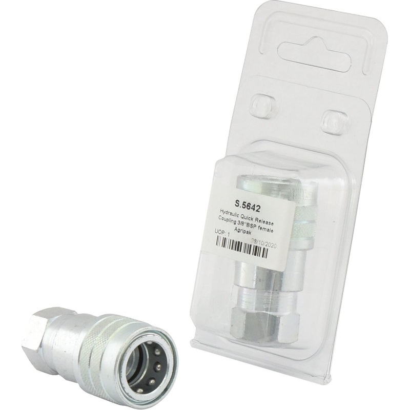 Sparex Quick Release Hydraulic Coupling Female 3/8” Body x 3/8” BSP Female Thread (Agripak 1 pc.) | Sparex Part No.S.5642