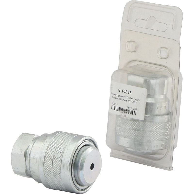 Sparex Hydraulic Trailer Brake Coupling Female 1/2” BSP Female Thread (Agripak 1 pc.) | Sparex Part No.S.10855