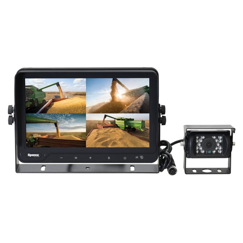 Wired Vehicle Camera System 9” 4QUAD Split Digital Touch Button Monitor, HD Camera, Cable&Instruction Manual – Sparex Part No. S.166338