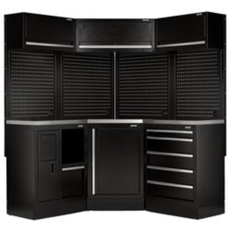 Bunker 18 Piece Modular Storage Corner Combo With Stainless Steel Worktop, 3454Mm | Ms400Scorncombo