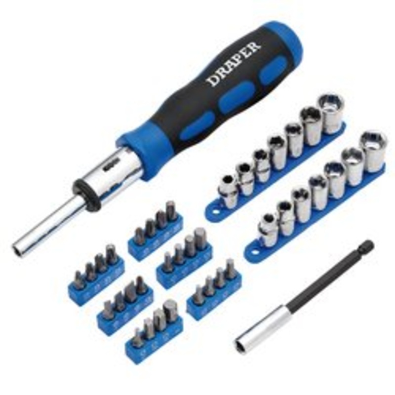 Ratchet Screwdriver Socket And Bit Set, 1/4 Sq. Dr. (40 Piece) | 865/40
