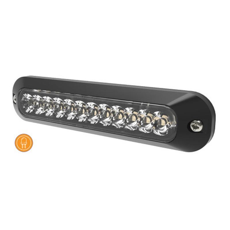 Directional Hazard LED, 12 LEDs, Light Colour: Amber / Clear – Sparex Part No. S.164692