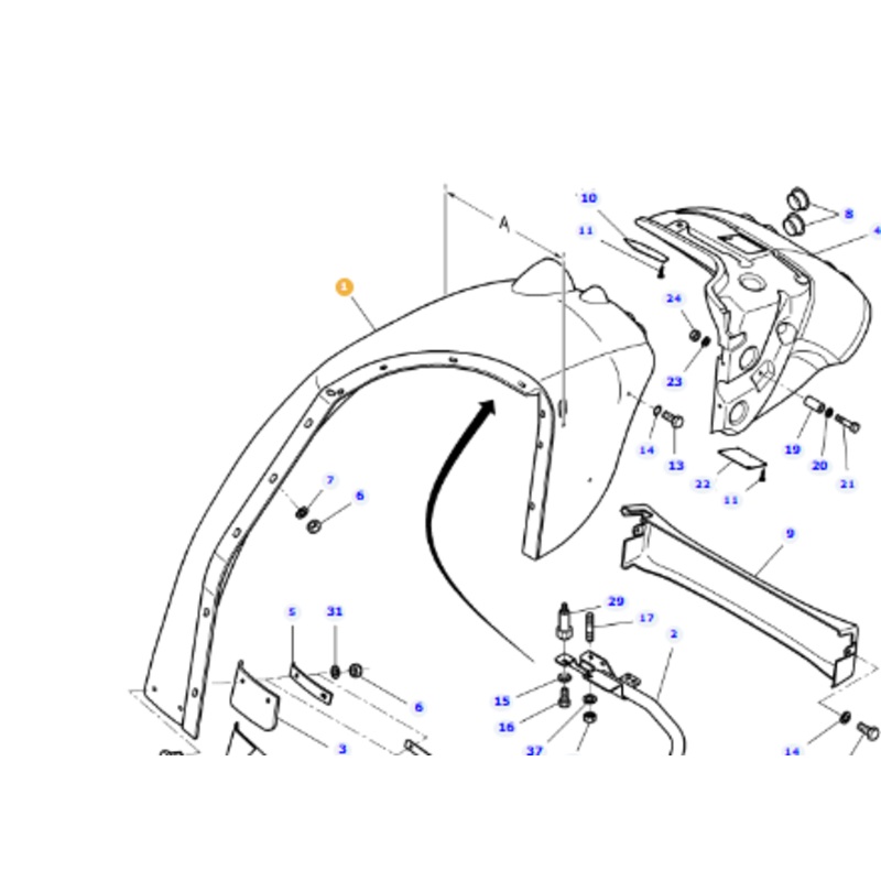 AGCO | Fender, Left, 721 Mm – 3786913P2 – 3786913M3 > 3786913M3