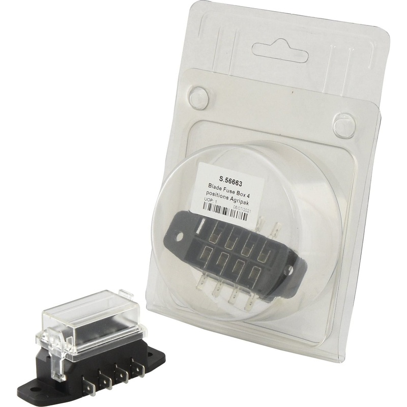Blade Fuse Box 4 fuse (Agripak 1 pc.) | Sparex Part No.S.56663