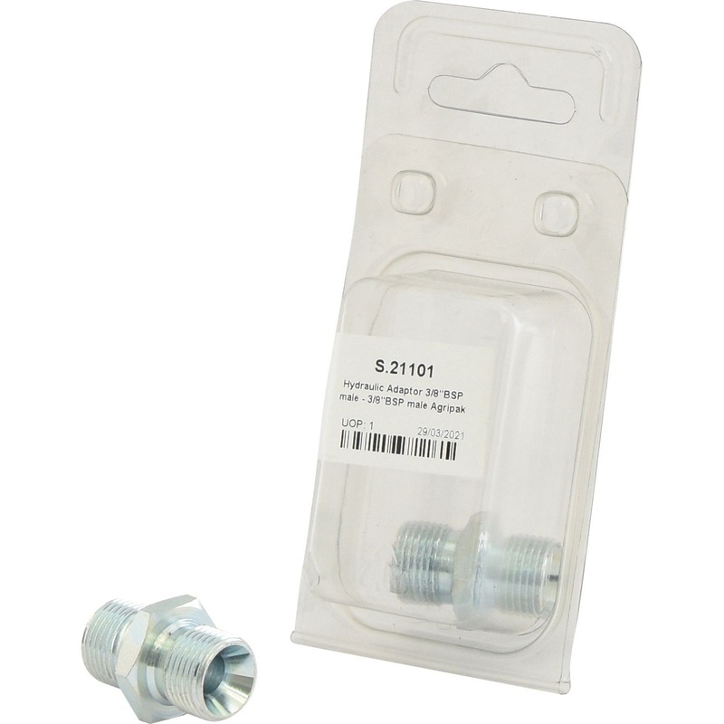 Hydraulic Adaptor 3/8” BSP Male x 3/8” BSP Male (Agripak 1 pc.) | Sparex Part No.S.21101
