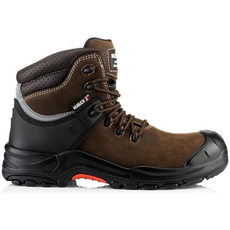 Buckler Nubuckz Safety Lace Boots  Dark Brown Composite Toe Work Boots | NKZ102BR