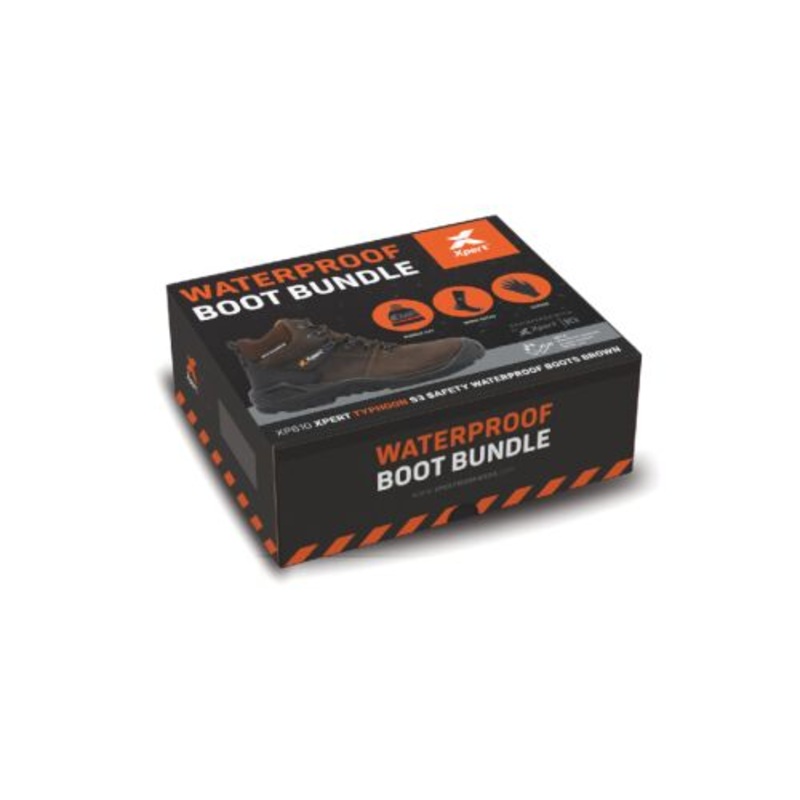 Xpert Typhoon S3 Safety Boot Bundle GGX 2024  Brown, Waterproof Workwear Gift Set