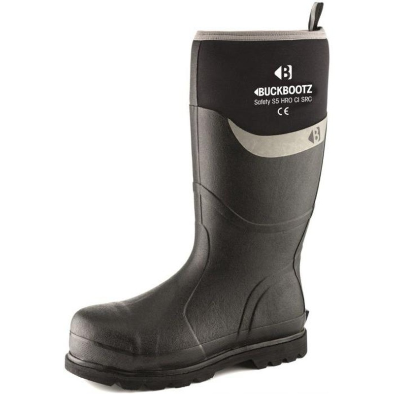 *STOCK CLEARANCE* – Buckler Safety Buckbootz Black  Waterproof Steel Toe Work Boots | BBZ6000BK Size UK 7 – EU 41