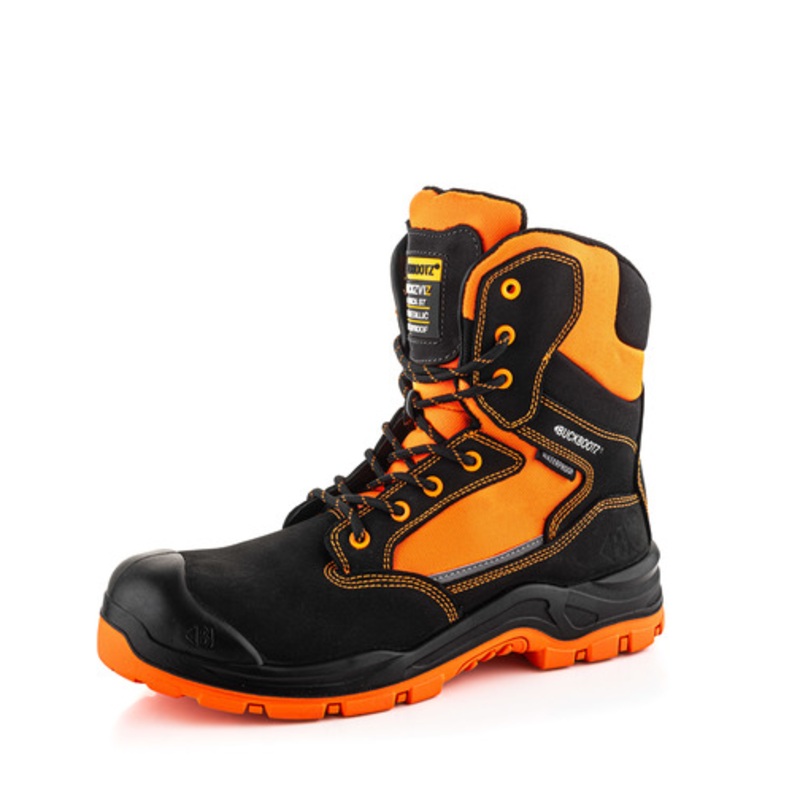 *STOCK CLEARANCE* – Buckler Safety Lace/Zip Boot  BVIZ1/OR | Hi-Vis, Waterproof & Slip-Resistant