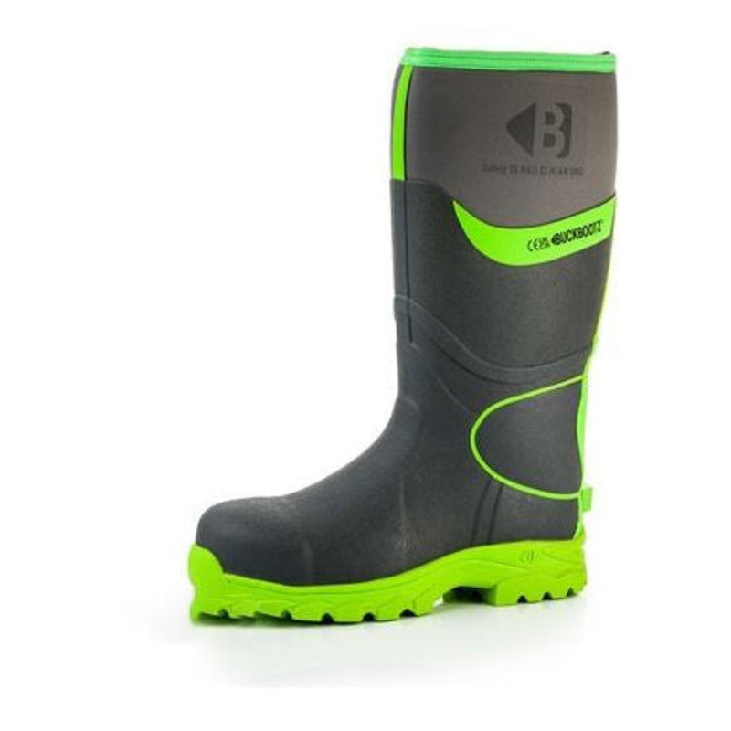 *STOCK CLEARANCE* – Buckler S5 High-Visibility Safety Wellington Boot  Grey/Green Waterproof Work Boots | BBZ8000GY/GR