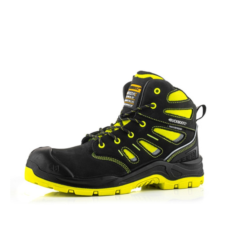 *STOCK CLEARANCE* – Buckler Safety Lace Boot  Hi-Viz Waterproof Work Boots | BVIZ2YL Size UK 6 / EU 40