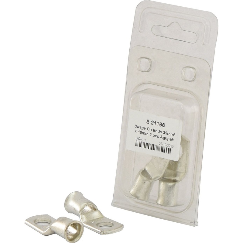 Swage On Ring Terminal 50mm x 10mm, Agripak (2 pcs.) | Sparex Part No.S.21166
