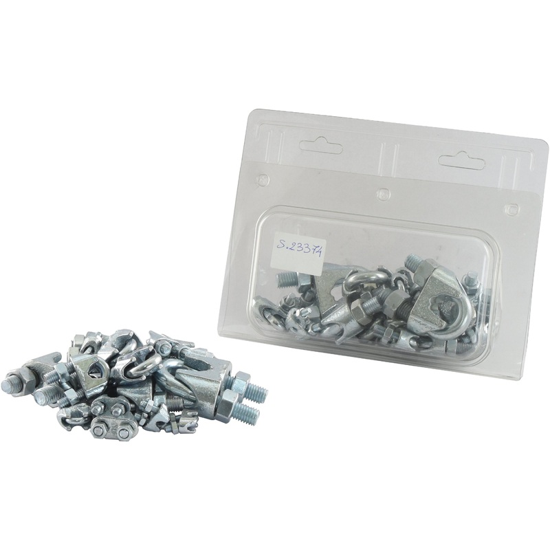 Wire Rope Clips, Wire 3 – 19mm (1/8 – 3/4”) 25 pcs. Agripak | Sparex Part No.S.23374