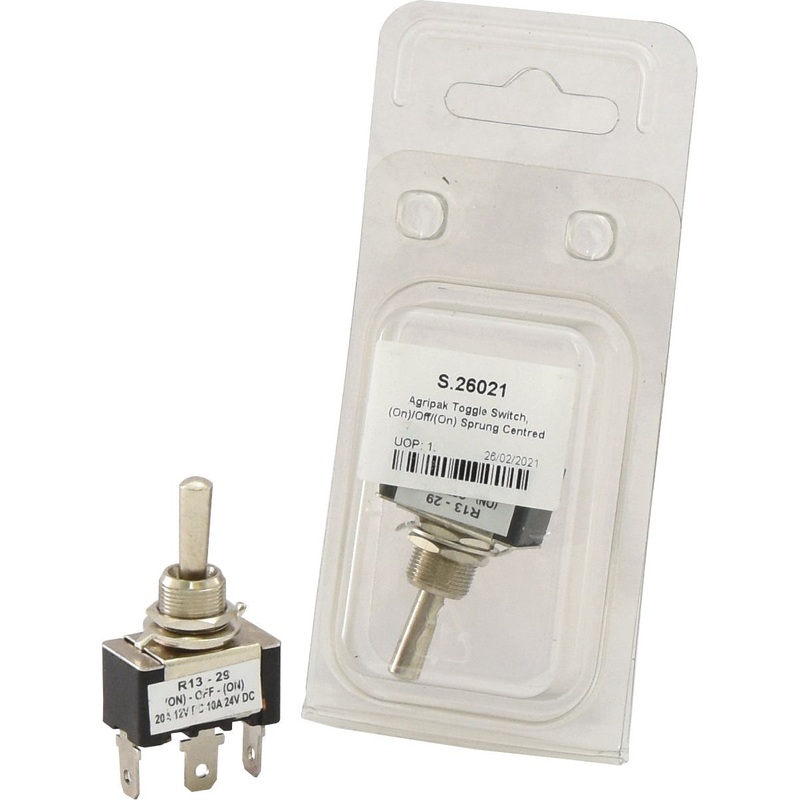 Agripak Toggle Switch, (On)/Off/(On) Sprung Centred | Sparex Part No.S.26021