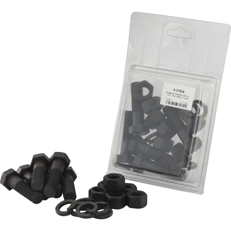 Hexagonal Head Bolt With Nut (TH) – M14x50mm, Tensile strength 12.9 (6 pcs. Agripak) | Sparex Part No.S.27529