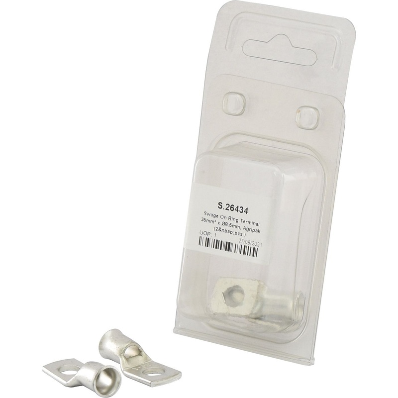 Swage On Ring Terminal 35mm x 8.5mm, Agripak (2 pcs.) | Sparex Part No.S.26434