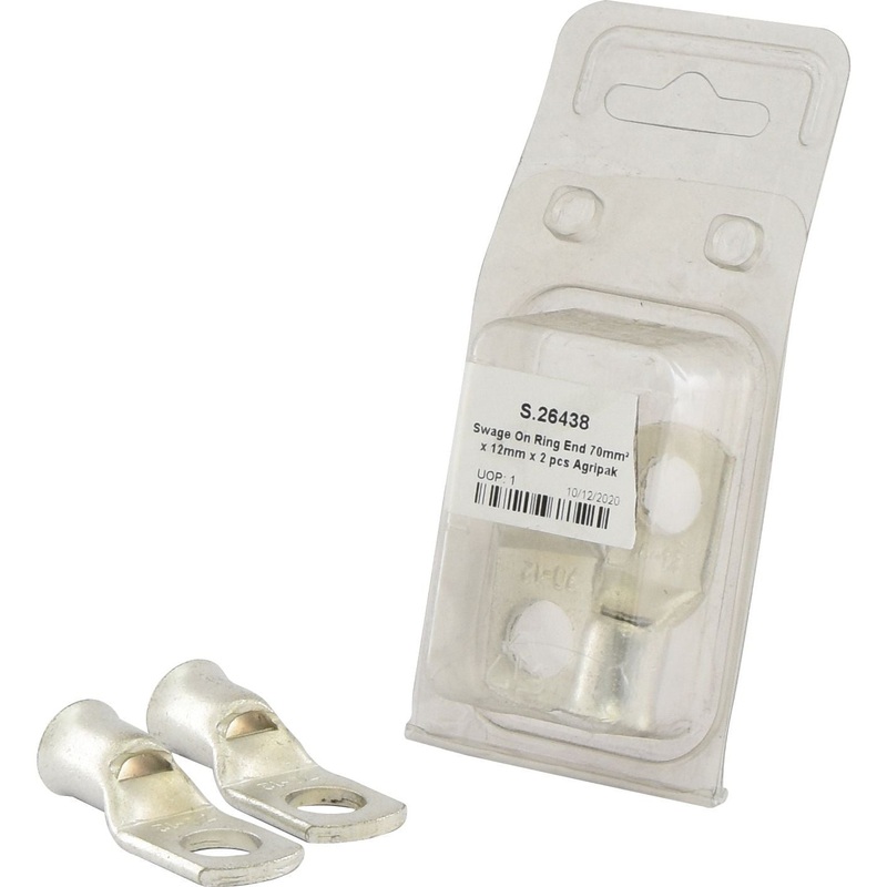 Swage On Ring Terminal 70mm x 23mm, Agripak (2 pcs.) | Sparex Part No.S.26438
