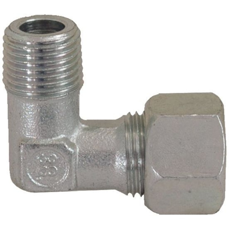 Hydraulic Metal Pipe Angled Stud Coupling G.E.V. 12L – M16 x 1.5 90 compact | Sparex Part No.S.34083