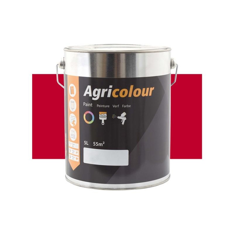Agricolour – Red Gloss Paint 5L Tin – Sparex Part No. S.823065