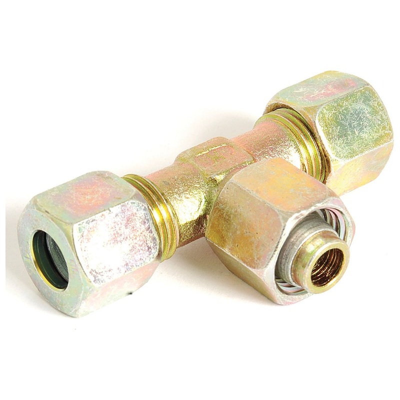 Hydraulic Metal Pipe Tee Stud Coupling E.T.V. 10L standpipe branch | Sparex Part No.S.34162