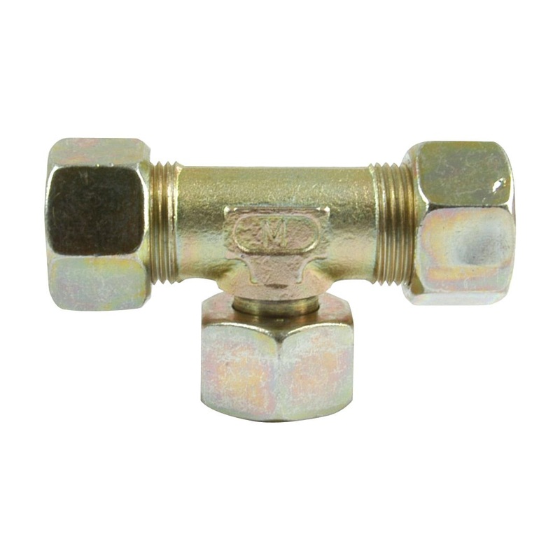 Hydraulic Metal Pipe Tee Stud Coupling E.T.V. 15L standpipe branch | Sparex Part No.S.34164