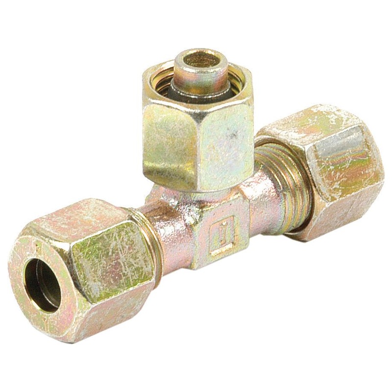 Hydraulic Metal Pipe Tee Stud Coupling E.T.V. 8L standpipe branch | Sparex Part No.S.34161