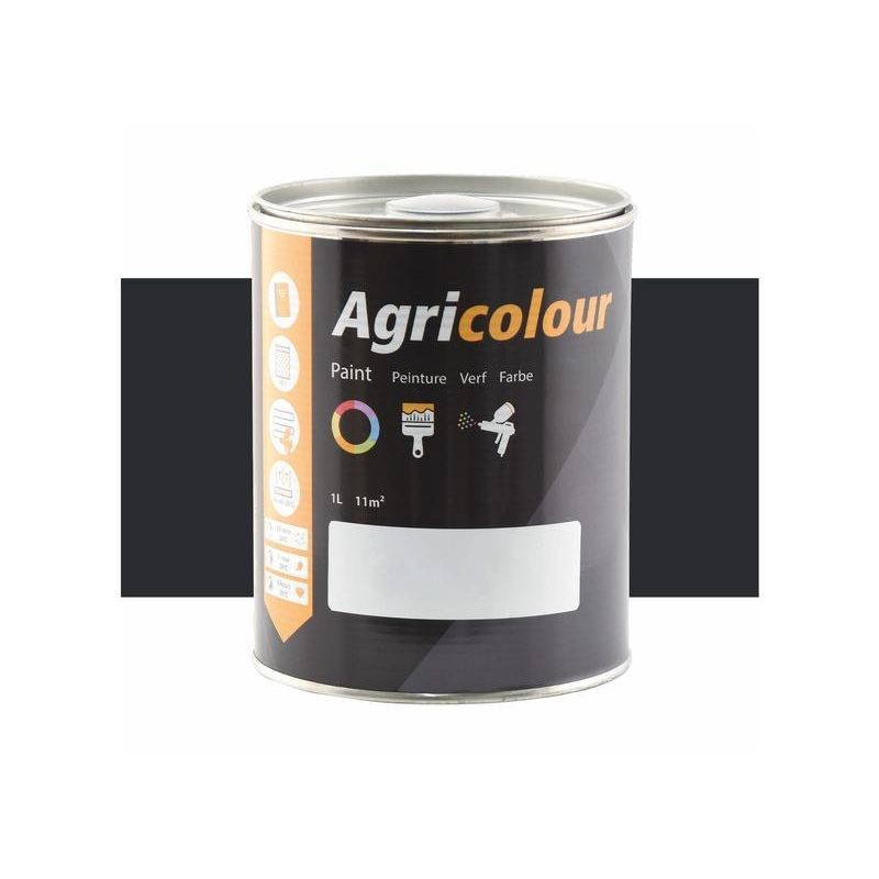 Agricolour – Black Gloss Paint 1L Tin – Sparex Part No. S.89643