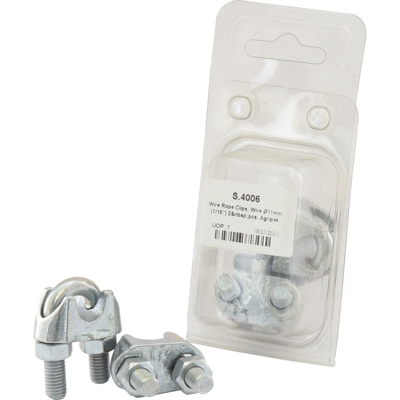 Wire Rope Clips, Wire 10mm (3/8”) 2 pcs. Agripak | Sparex Part No.S.4006