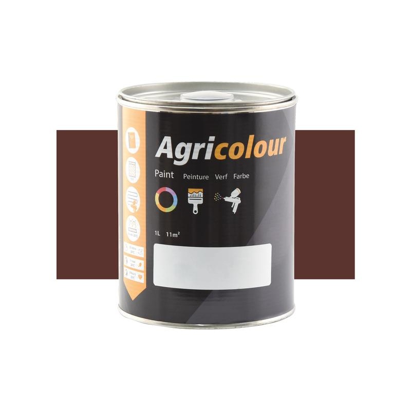 Agricolour – Mahogany Brown Gloss Paint 1L Tin – Sparex Part No. S.88016