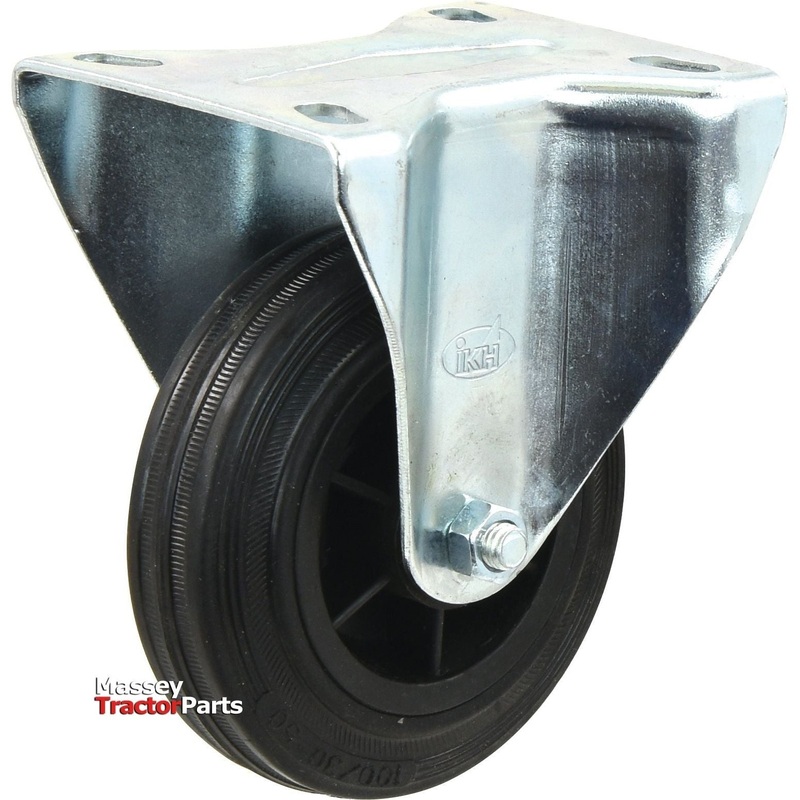 Fixed Rubber Castor Wheel – Capacity: 205kgs, Wheel : 200mm | Sparex Part No.S.53624