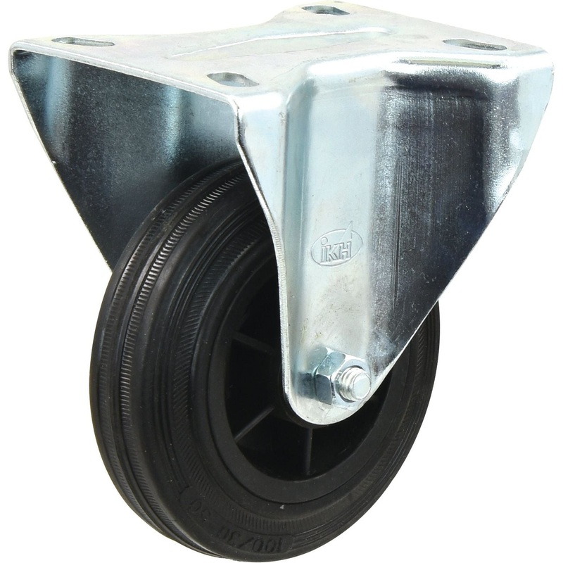 Fixed Rubber Castor Wheel – Capacity: 50kgs, Wheel : 80mm | Sparex Part No.S.52577