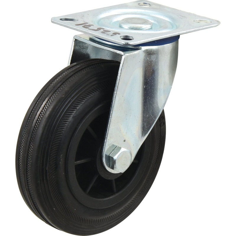Turning Rubber Castor Wheel – Capacity: 70kgs, Wheel : 100mm | Sparex Part No.S.53626