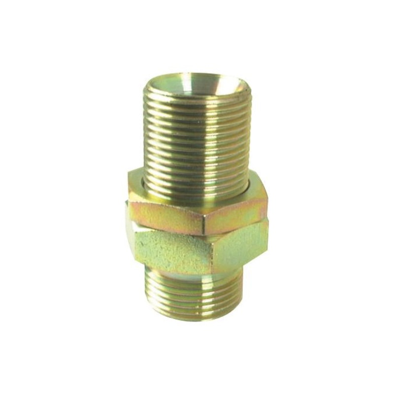 Hydraulic Adaptor 1” BSP Male x 1” BSP Male Bulkhead with Locknut | Sparex Part No.S.55990