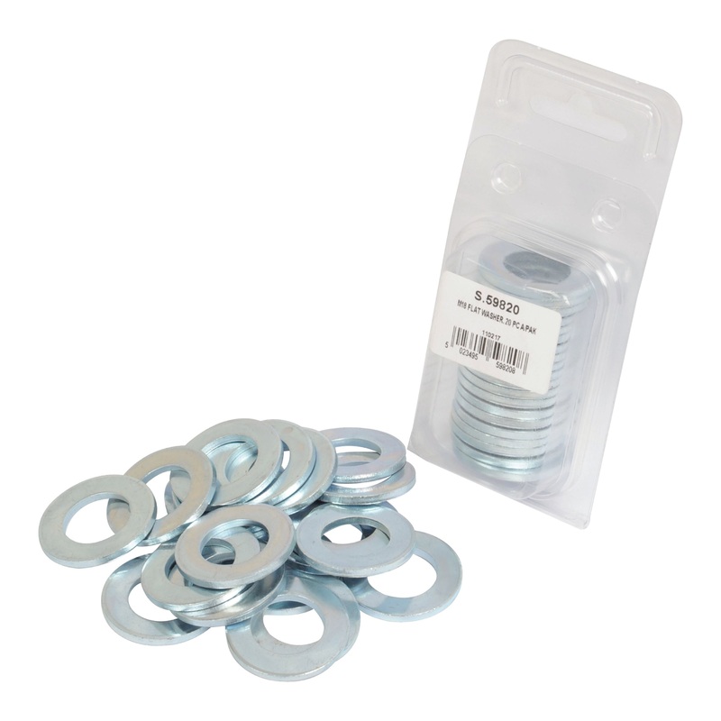 Metric Flat Washers, ID: 18mm (DIN | Standard No. DIN 125A) 20 pcs. Agripak | Sparex Part No.S.59820
